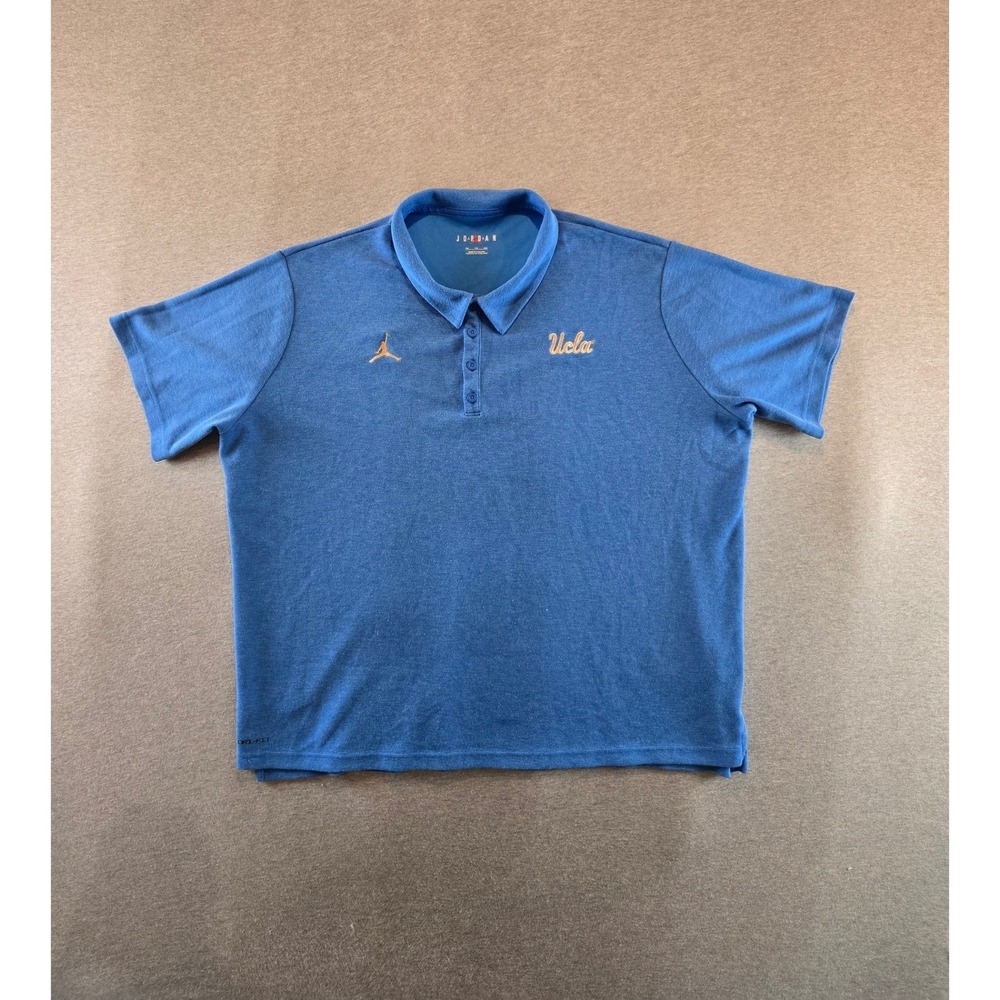 Jordan Brand UCLA Bruins Polo Mens XXL Blue Short Sleeve Dri-FIT DM9147-403